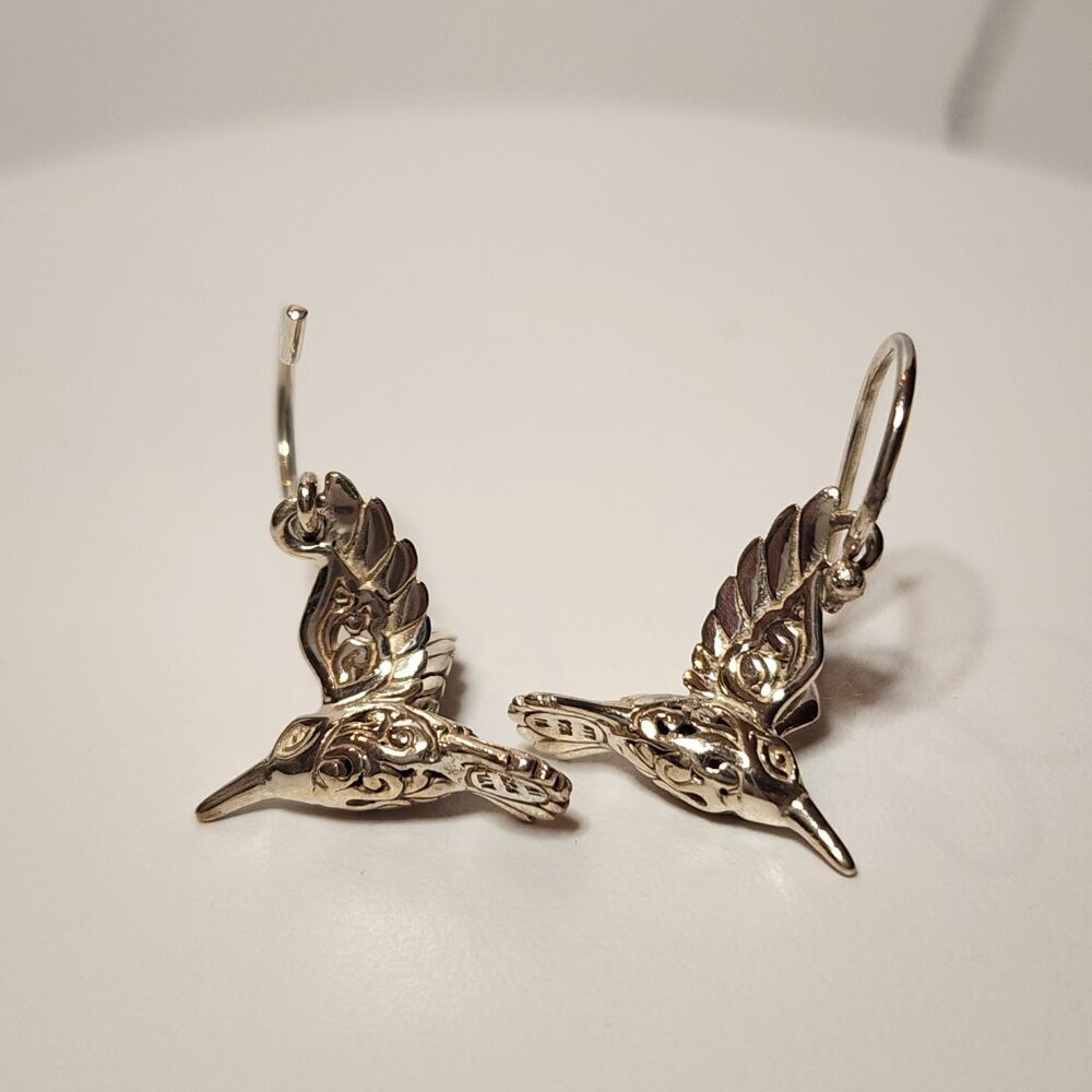 925 Hummingbird Dangle Earrings - Picture 5 of 7